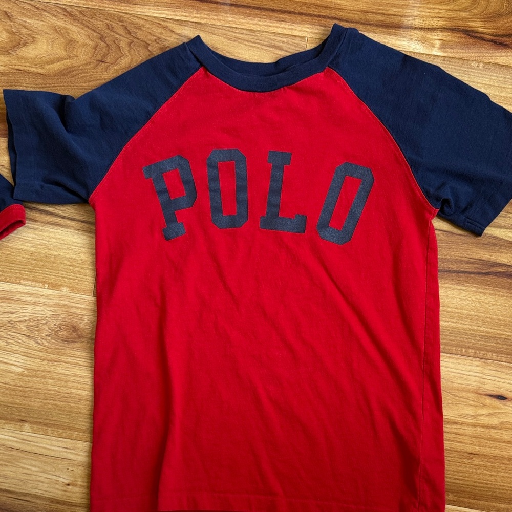 Polo by Ralph Lauren Kids Red and Navy Raglan Tee